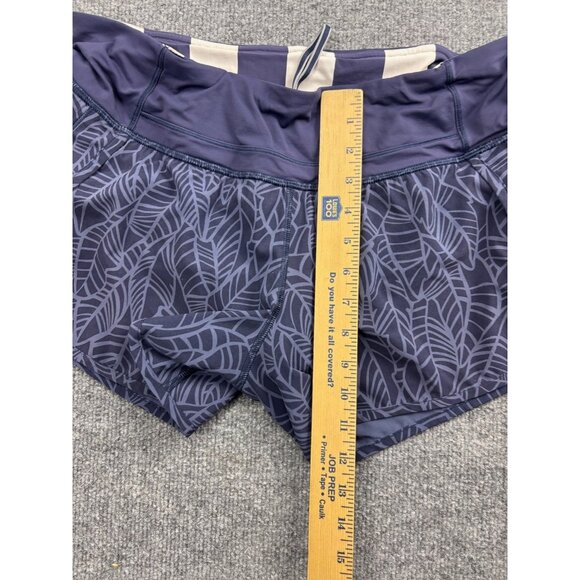 Lululemon Hotty Hot Shorts Women's 10 Blue Palm Print Lined Pocket Drawstring - Picture 3 of 6